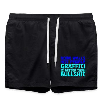 Graffiti de la paix - Short de bain - noir - Devant - AI Model Male 185 light (185cm)