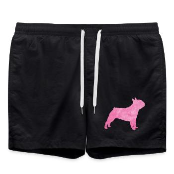 Carlin Chien à fourrure duveteuse Maître Maîtresse rose - Short de bain - noir - Devant - AI Model Male 185 light (185cm)