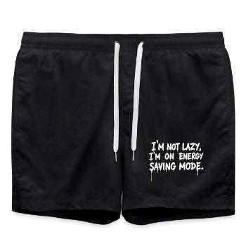 Je ne suis pas paresseux, je suis en mode économie d’énergie - Short de bain - noir - Devant - AI Model Male 185 light (185cm)