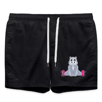 Hippopotamus Inline skating Inline skates - Swim Trunks - black - Front - AI Model Male 185 light (185cm)