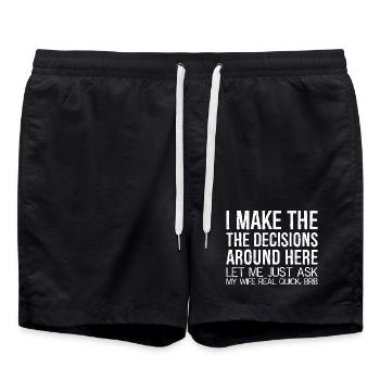 Je prends les décisions ici, permettez-moi de demander - Short de bain - noir - Devant - AI Model Male 185 light (185cm)