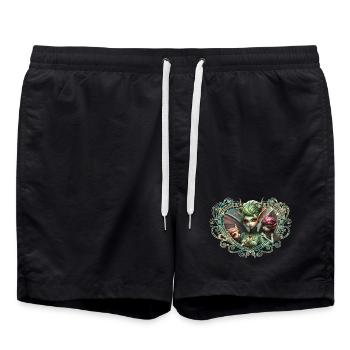 The three fairies, companions of the magical heart - Swim Trunks - black - Front - AI Model Male 185 light (185cm)