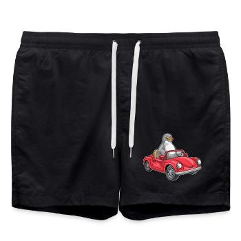 Pinguin Auto - Badeshorts - Schwarz - Vorne - AI Model Male 185 light (185cm)