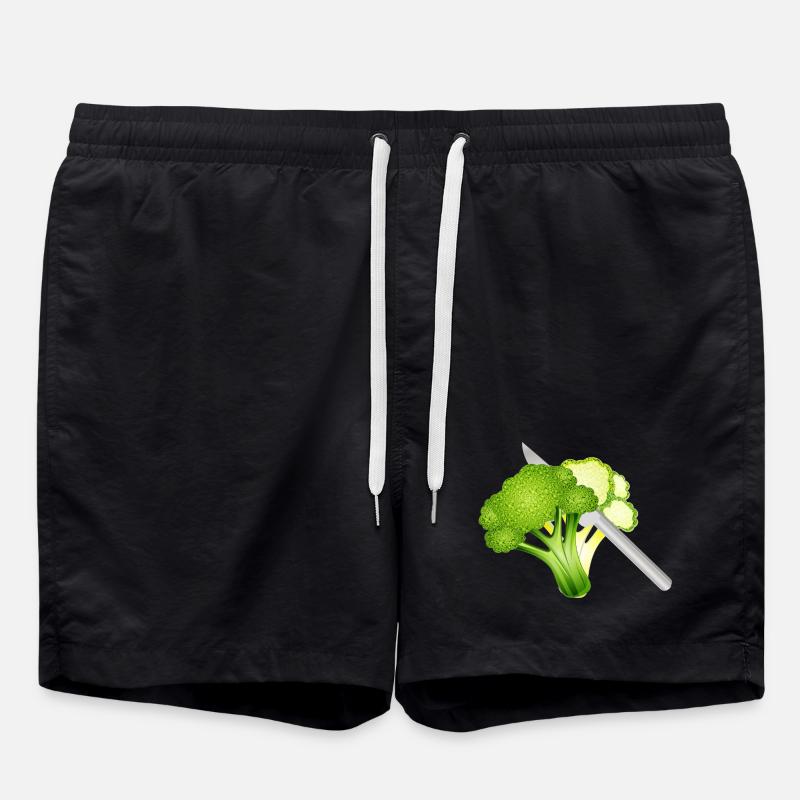 Broccoli motif cut – stylish & crisp - Swim Trunks - black