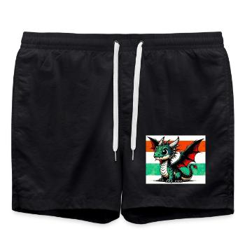 Drache - Badeshorts - Schwarz - Vorne - AI Model Male 185 light (185cm)