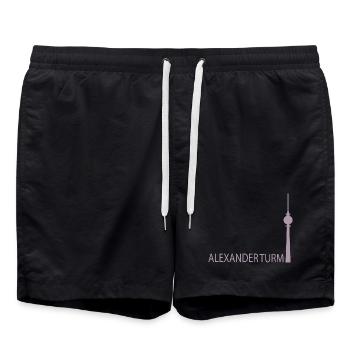 Drôle de tour de télévision de Berlin Silhouette Parodie - Short de bain - noir - Devant - AI Model Male 185 light (185cm)