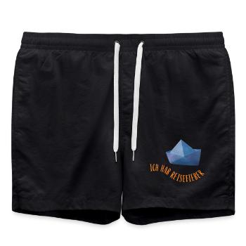 Fièvre du voyage papier expédier des dictons cool prêts pour les vacances - Short de bain - noir - Devant - AI Model Male 185 light (185cm)