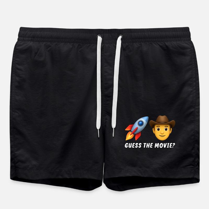 Cowboy Abenteuer Rakete Design - Badeshorts - Schwarz