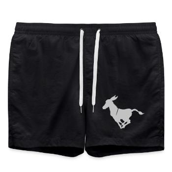 Süßer Esel Geschenkidee für Eselfreunde - Badeshorts - Schwarz - Vorne - AI Model Male 185 light (185cm)