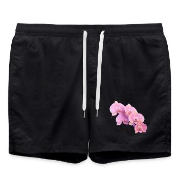 orchidée rose isolé clipart - Short de bain - noir - Devant - AI Model Male 185 light (185cm)