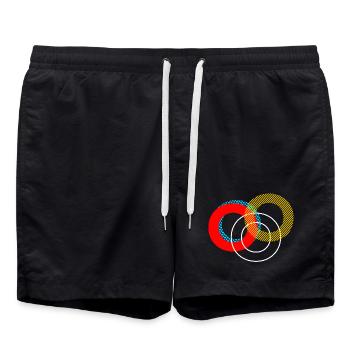 O Lettering Design - Swim Trunks - black - Front - AI Model Male 185 light (185cm)