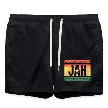 Jah Star dans le style Reggae Vintage - Short de bain - noir - Devant - AI Model Male 185 light (185cm)