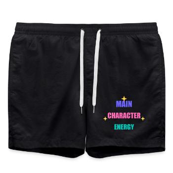 Main Character Energy - Swim Trunks - black - Front - AI Model Male 185 light (185cm)