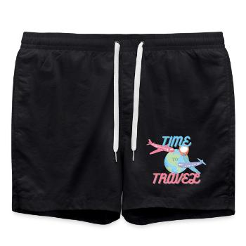 Time to Travel - Badeshorts - Schwarz - Vorne - AI Model Male 185 light (185cm)
