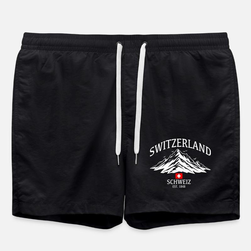 Schweiz swiss Est.1848 - Badeshorts - Schwarz