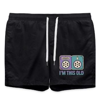 Ich bin so alt - Lustiges Nerd T-Shirt - Badeshorts - Schwarz - Vorne - AI Model Male 185 light (185cm)
