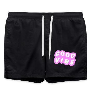 Good Vibe Pastel Pink - Swim Trunks - black - Front - AI Model Male 185 light (185cm)