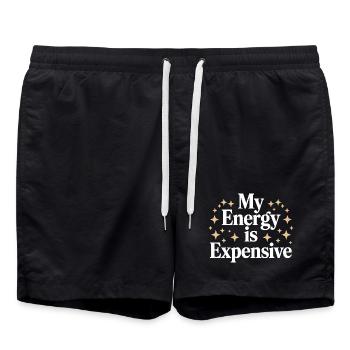 My Energy Is Expensive - Swim Trunks - black - Front - AI Model Male 185 light (185cm)