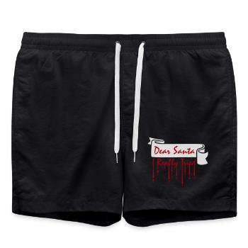 Dear Santa I Really Tried Weihnachten Humor Lustig - Badeshorts - Schwarz - Vorne - AI Model Male 185 light (185cm)