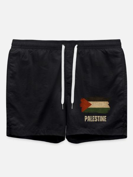 Drapeau grunge de la Palestine, fierté palestinienne - Short de bain - noir