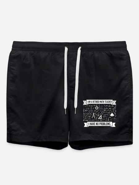 Retired Math Teacher Humor - Swim Trunks - black