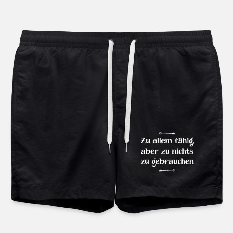 Lustiger Spruch  - Badeshorts - Schwarz