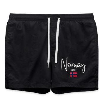 Stolzer Norweger, geboren in Norwegen - Badeshorts - Schwarz - Vorne - AI Model Male 185 light (185cm)