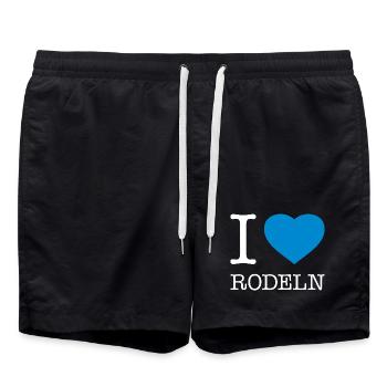 I love tobogganing - Swim Trunks - black - Front - AI Model Male 185 light (185cm)