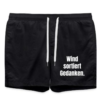 Le vent trie les pensées - Short de bain - noir - Devant - AI Model Male 185 light (185cm)