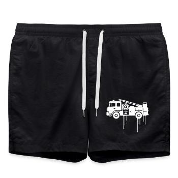 Vêtements de rue graffitis pour camions de pompiers - Short de bain - noir - Devant - AI Model Male 185 light (185cm)