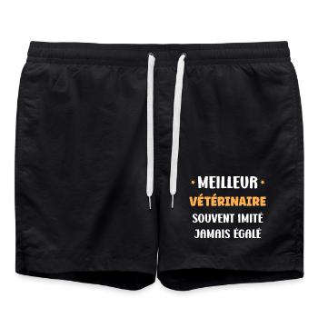 Best veterinarian ever - Swim Trunks - black - Front - AI Model Male 185 light (185cm)