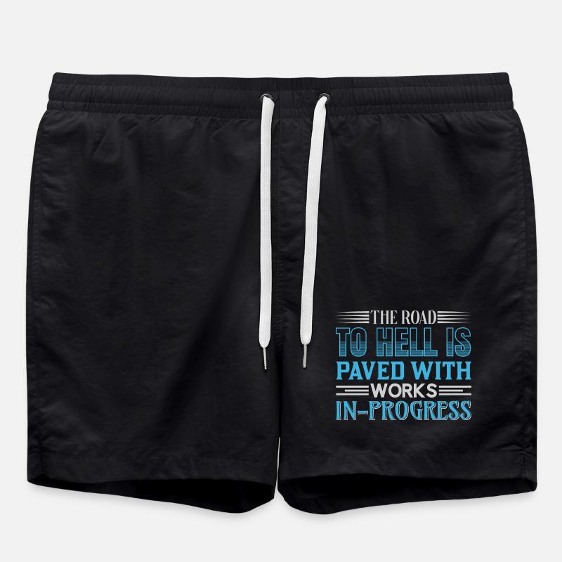 Road to hell in progress - Badeshorts - Schwarz