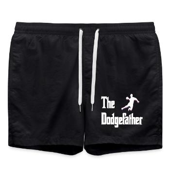 Dodgefather Silhouette Design - Badeshorts - Schwarz - Vorne - AI Model Male 185 light (185cm)