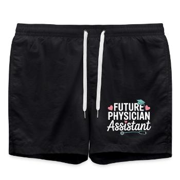 Zukünftiger Physician Assistant Stil - Badeshorts - Schwarz - Vorne - AI Model Male 185 light (185cm)