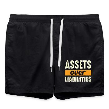 Assets over liabilities - Swim Trunks - black - Front - AI Model Male 185 light (185cm)