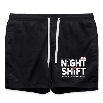 NachtSchicht Herzpfleger – Different Breed - Swim Trunks - black - Front - AI Model Male 185 light (185cm)