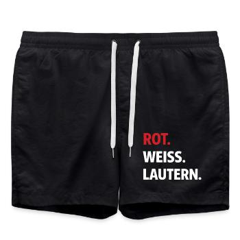 Rouge. Blanc. Lautern. – Maillot de supporter de Kaiserslautern - Short de bain - noir - Devant - AI Model Male 185 light (185cm)