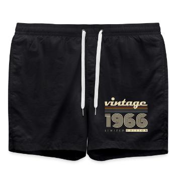 Vintage 1966 Vintage Retro Birthday Gift - Swim Trunks - black - Front - AI Model Male 185 light (185cm)