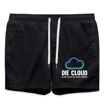 Coder DIE CLOUD IST DER SERVER VON JEMANDE ANDREN - Badeshorts - Schwarz - Vorne - AI Model Male 185 light (185cm)
