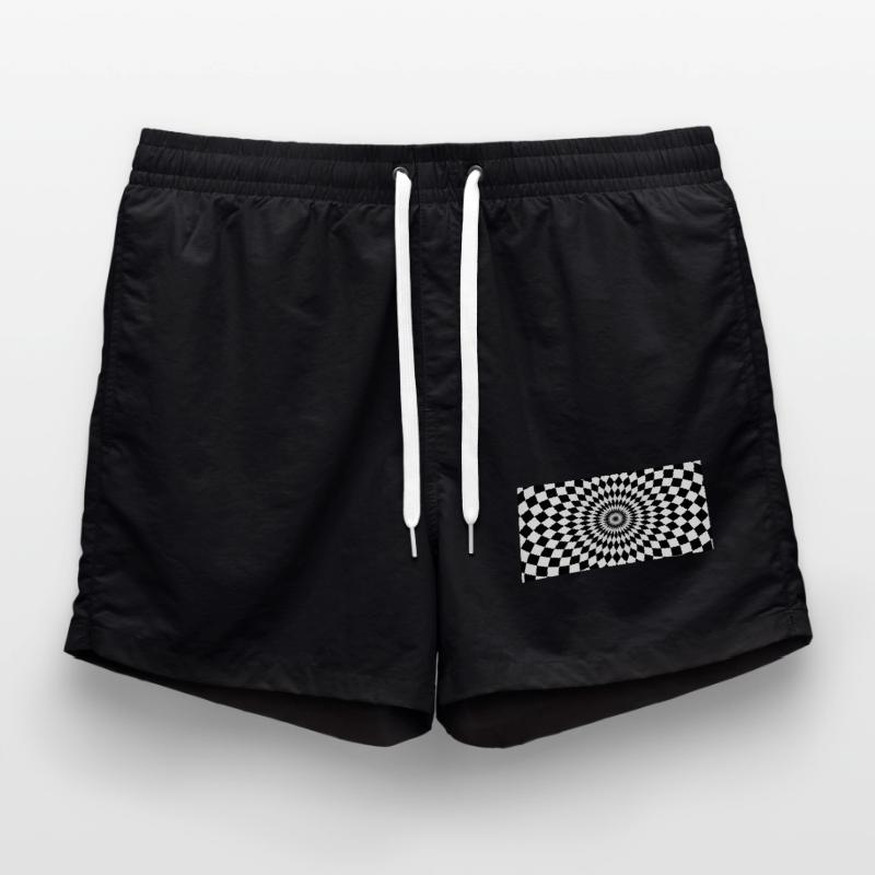 Optical Vortex Checker Illusion Swim Trunks