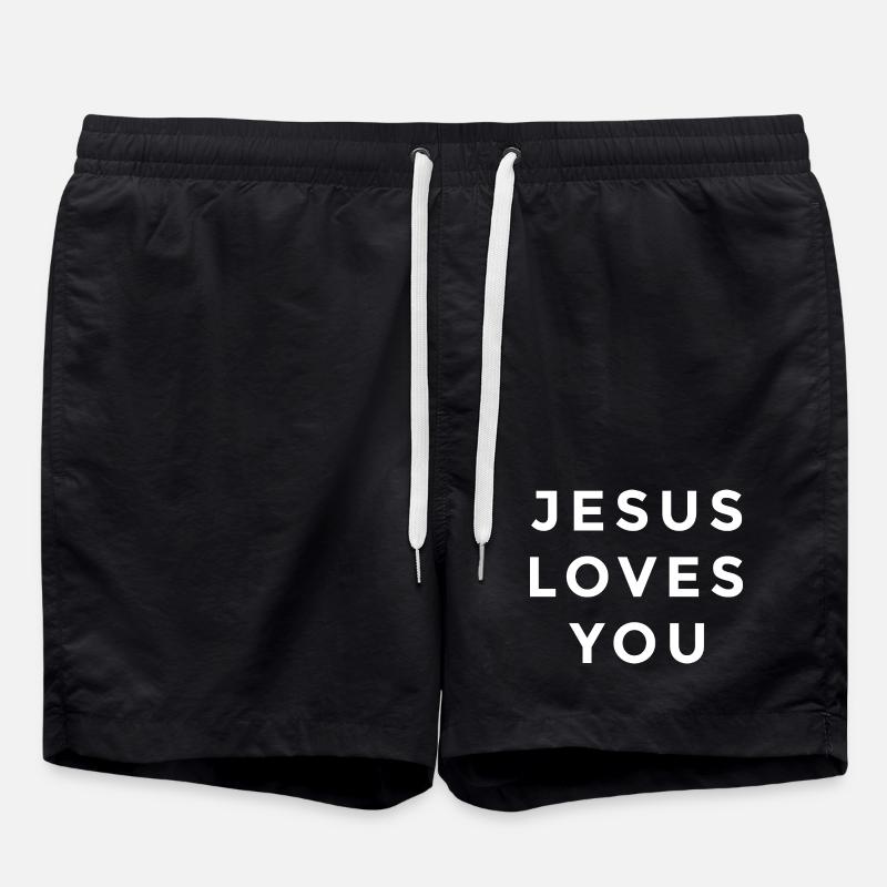 Jésus t’aime – Foi chrétienne - Short de bain - noir