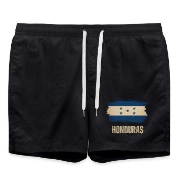 Flagge von Honduras Grunge, ich liebe Honduras - Badeshorts - Schwarz - Vorne - AI Model Male 185 light (185cm)