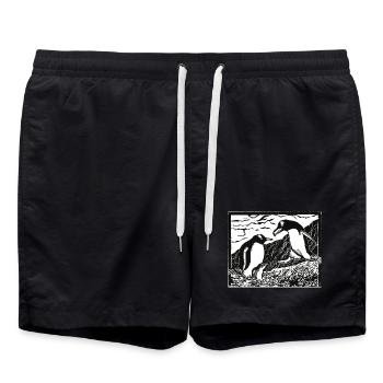 Les manchots bêtes alpha - Short de bain - noir - Devant - AI Model Male 185 light (185cm)