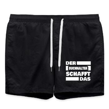 Buchhalter - Badeshorts - Schwarz - Vorne - AI Model Male 185 light (185cm)
