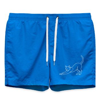 Minimalist silhouette cat cat hump - Swim Trunks - cobalt blue - Front