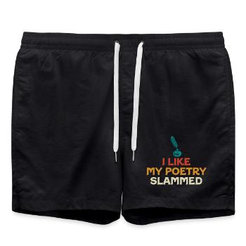 I Like My Poetry Slammed - Swim Trunks - black - Front - AI Model Male 185 light (185cm)