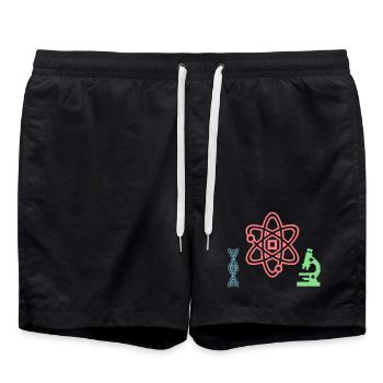 Science Set Atom DNA - Swim Trunks - black - Front - AI Model Male 185 light (185cm)