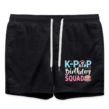 K-Pop Birthday Squad - Badeshorts - Schwarz - Vorne - AI Model Male 185 light (185cm)