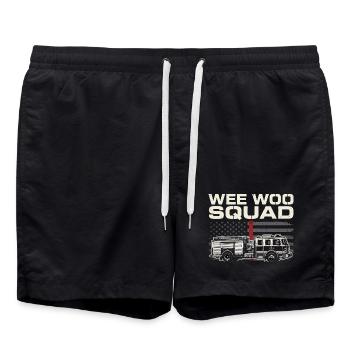 Conception du service de sauvetage de l’escouade Wee Woo - Short de bain - noir - Devant - AI Model Male 185 light (185cm)