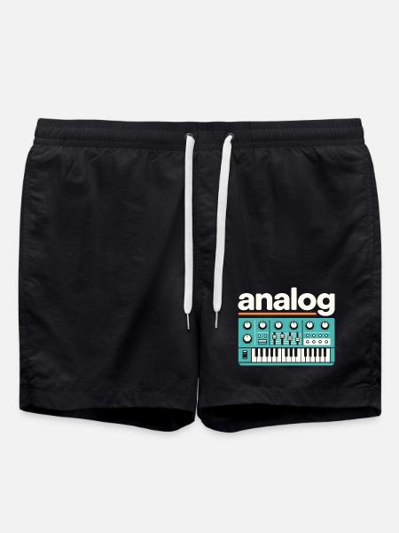 Analog Synthesizer Retro Music - Swim Trunks - black